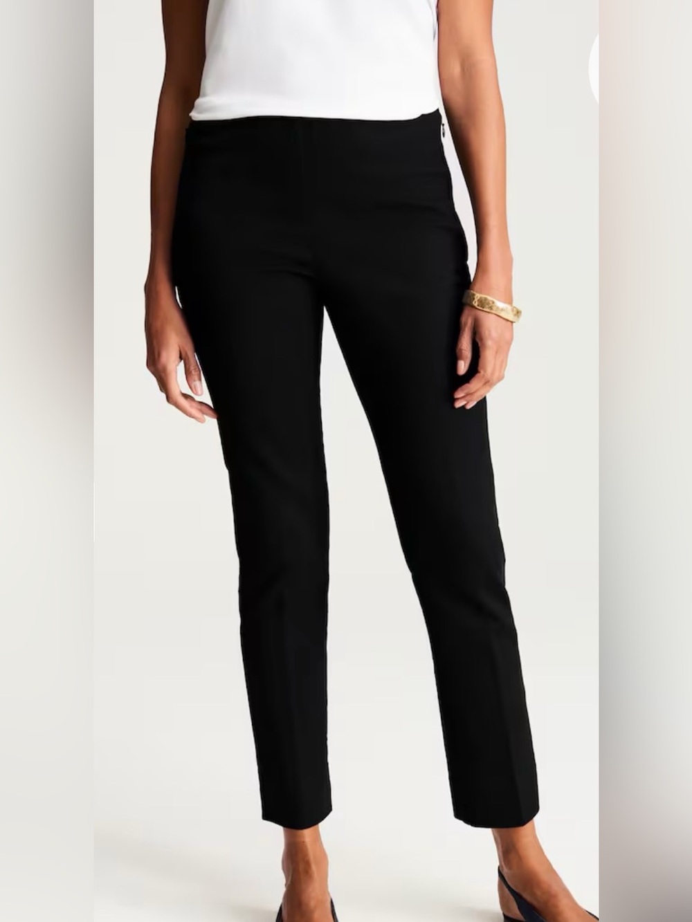 J. Jill Essential Cotton Stretch Side Zip Pants Black Elastic Waist sz 12(read)